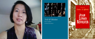 Luisa A. Igloria and two of her most recent books