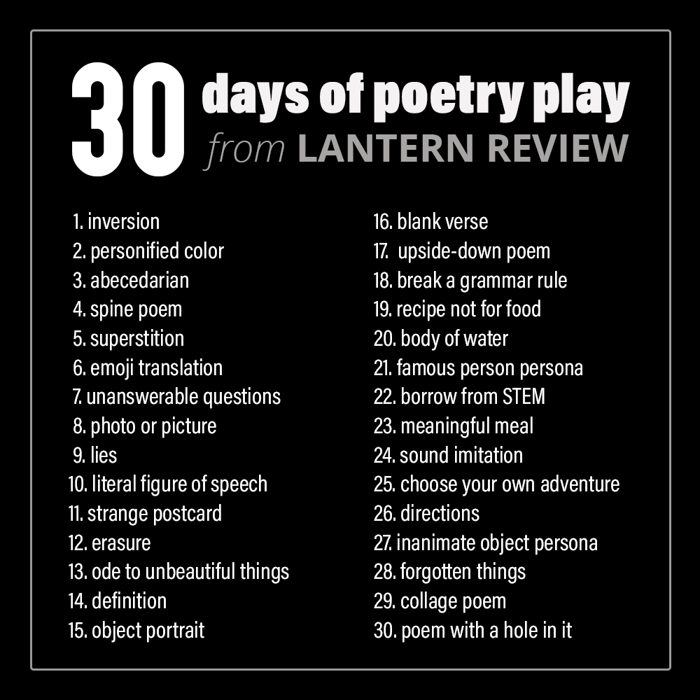 30 Days Of Poetry Play For National Poetry Month Or Anytime Lantern 